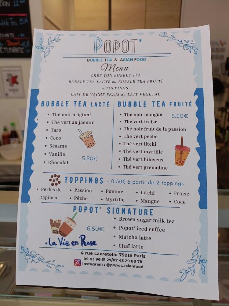 POPOT' Bubble tea & Asian food - Menu Image 1
