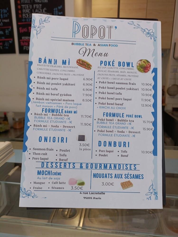 POPOT' Bubble tea & Asian food - Menu Image 2